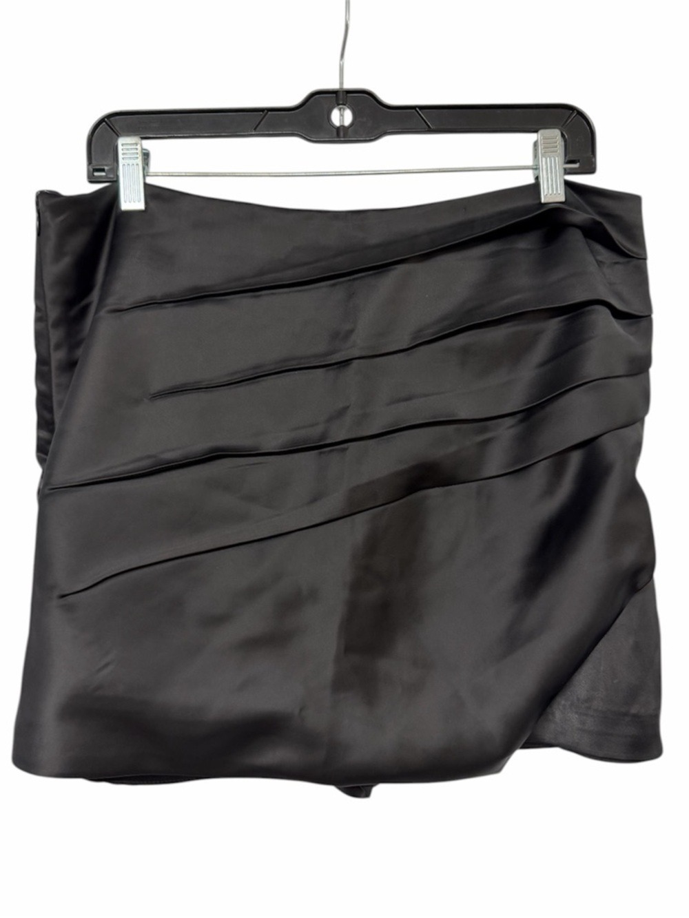 Endless Rose XL Black Satin Skort Mini Ruched Draped Party Night Out